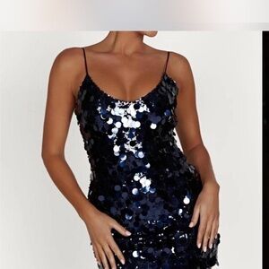 Meshki Black Sequin Mini Dress